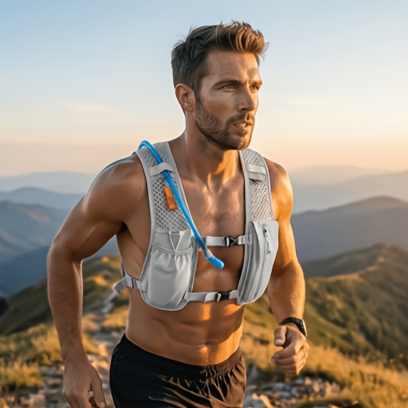 Cycling Gear Backpack - 無地カラーの通気性のある軽量マルチポケットランニングベストバックパック、マラソン、ジョギング、サイクリング、アウトドア活動に最適