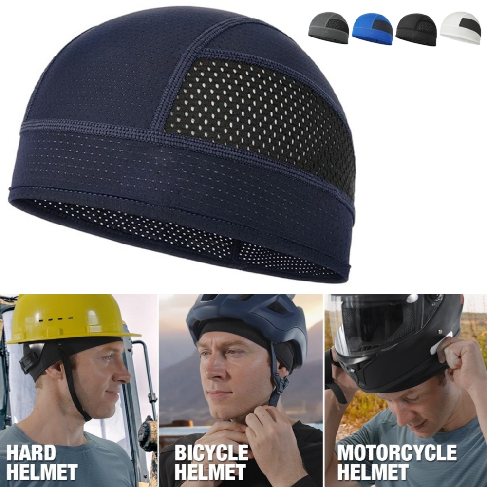 Cycling Gear And Accessories - 夏メッシュ薄型ベントビーニーキャップボンネット男性用汗吸収スカルキャップヘルメット下吸湿性サイクリングキャップライダー用
