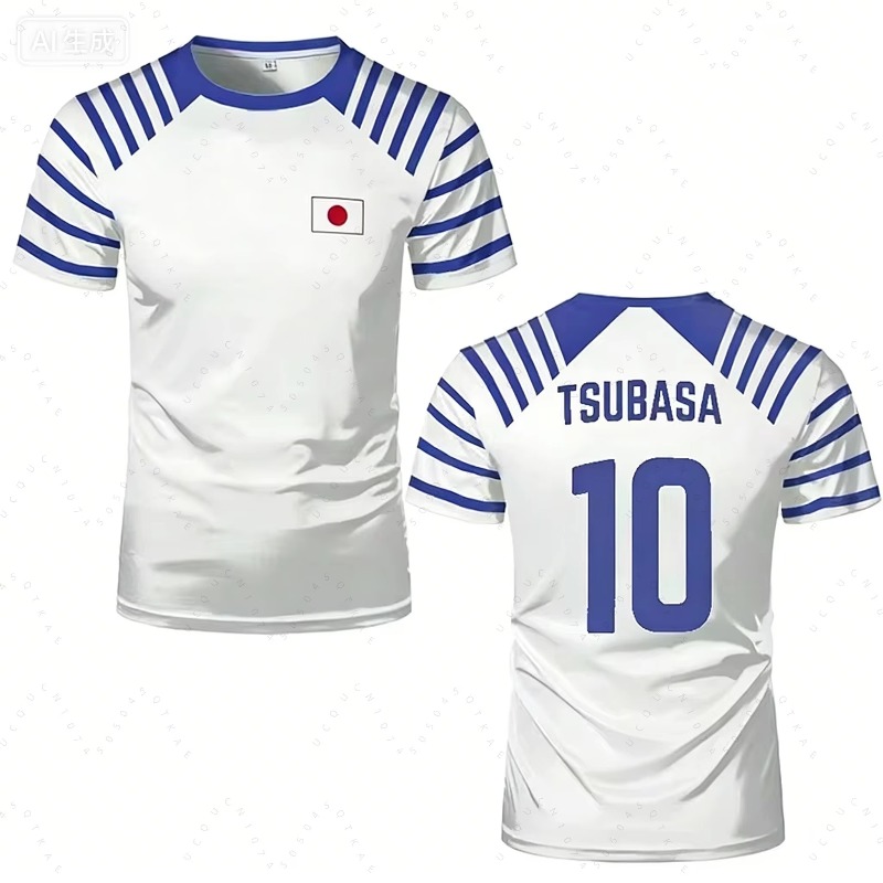 Cycling Gear And Accessories - 2026 ホットキャプテン翼アニメ男性女性 Tシャツ日本国旗プリント夏半袖カジュアル Tシャツスポーツキッズサイクリング Tシャツ