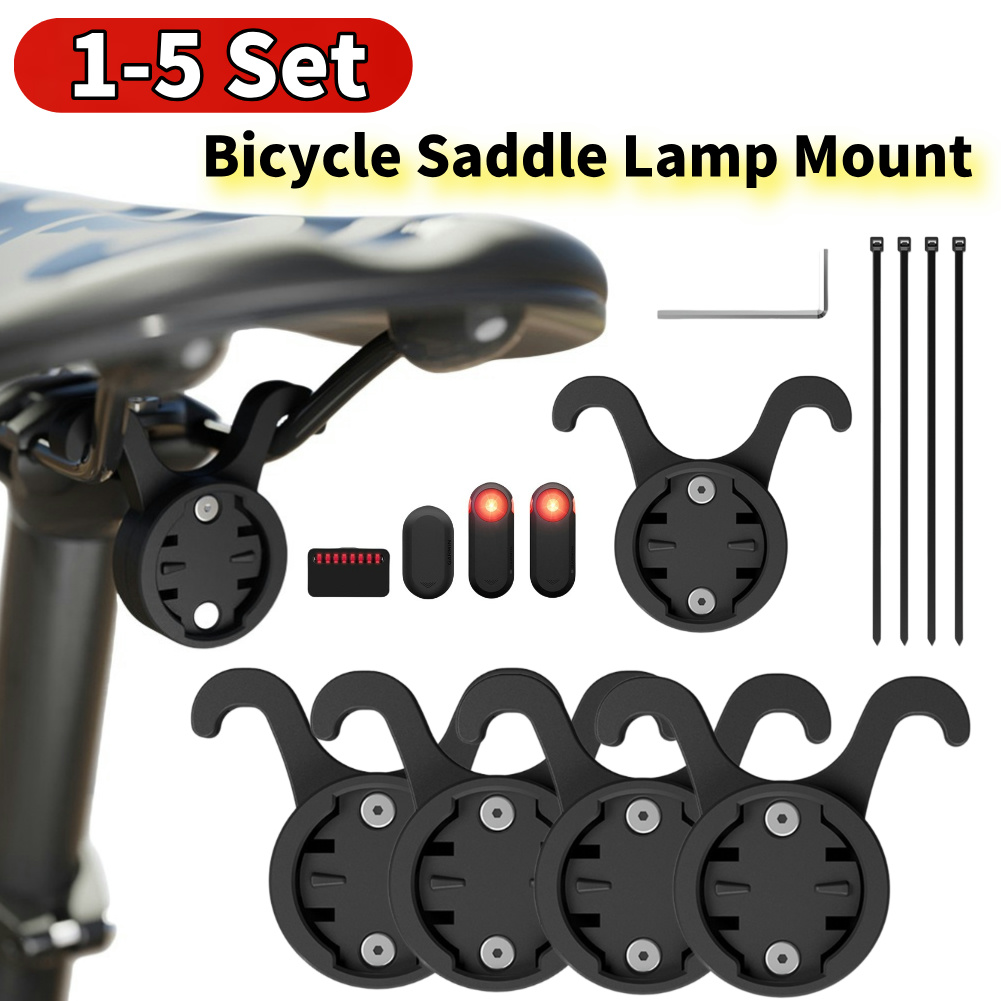 Bike Tail Light - 1-5 セット自転車サドルランプマウント耐衝撃自転車シートポストブラケットユニバーサル自転車テールライトサドルラックガーミン Varia レーダー用