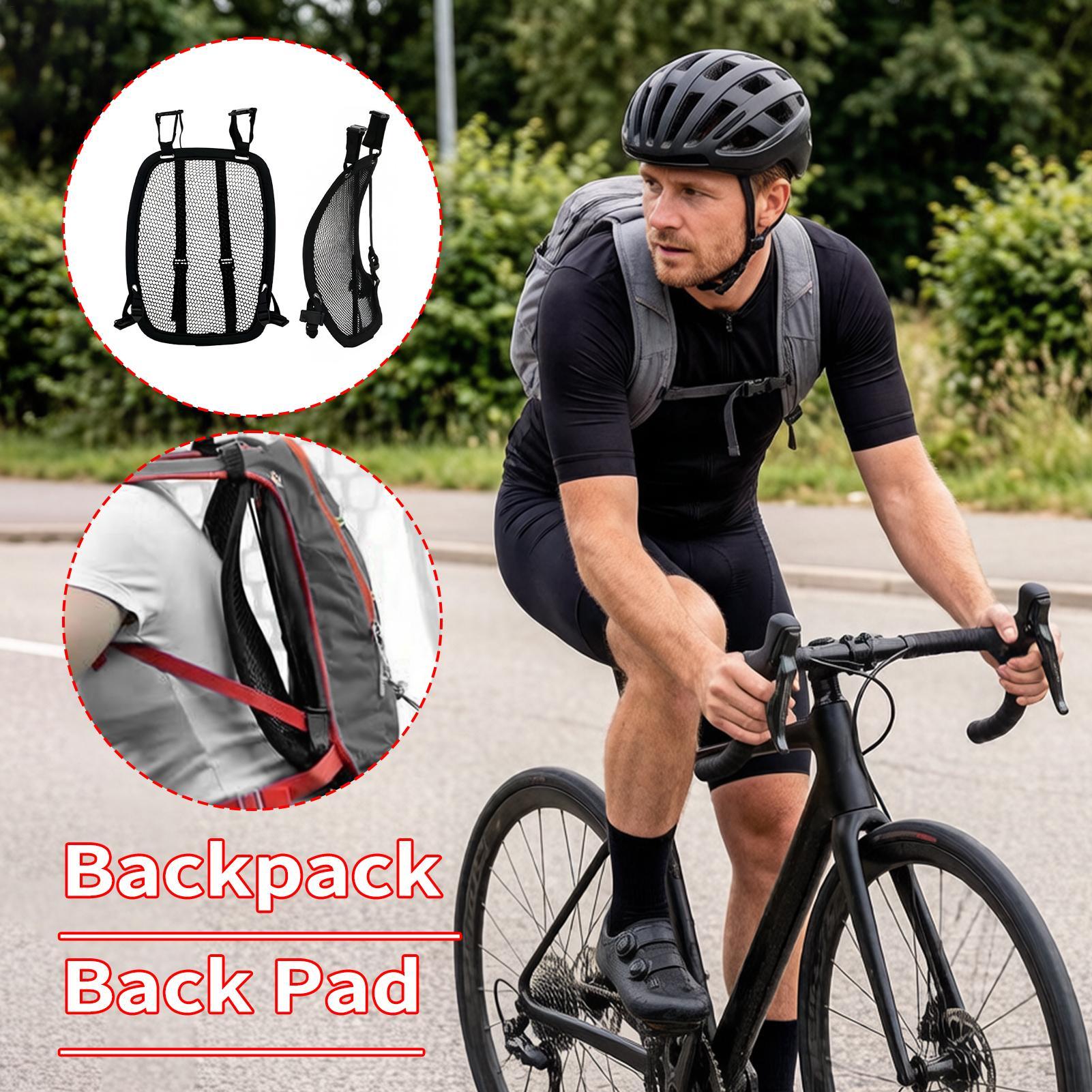 Cycling Gear Backpack - 通気性のあるバックパックスペーサーフレームバックパッド調節可能なメッシュユニバーサルリュックサックエアフロースペーサー屋外サイクリングバックパッキング用