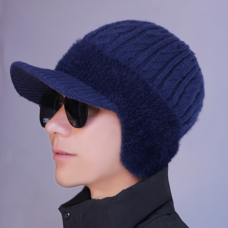 Cycling Gear For Cold Weather - 防風サーマルビーニー フリース裏地付き冬用帽子 耳保護付き スキー サイクリング アウトドアスポーツ用