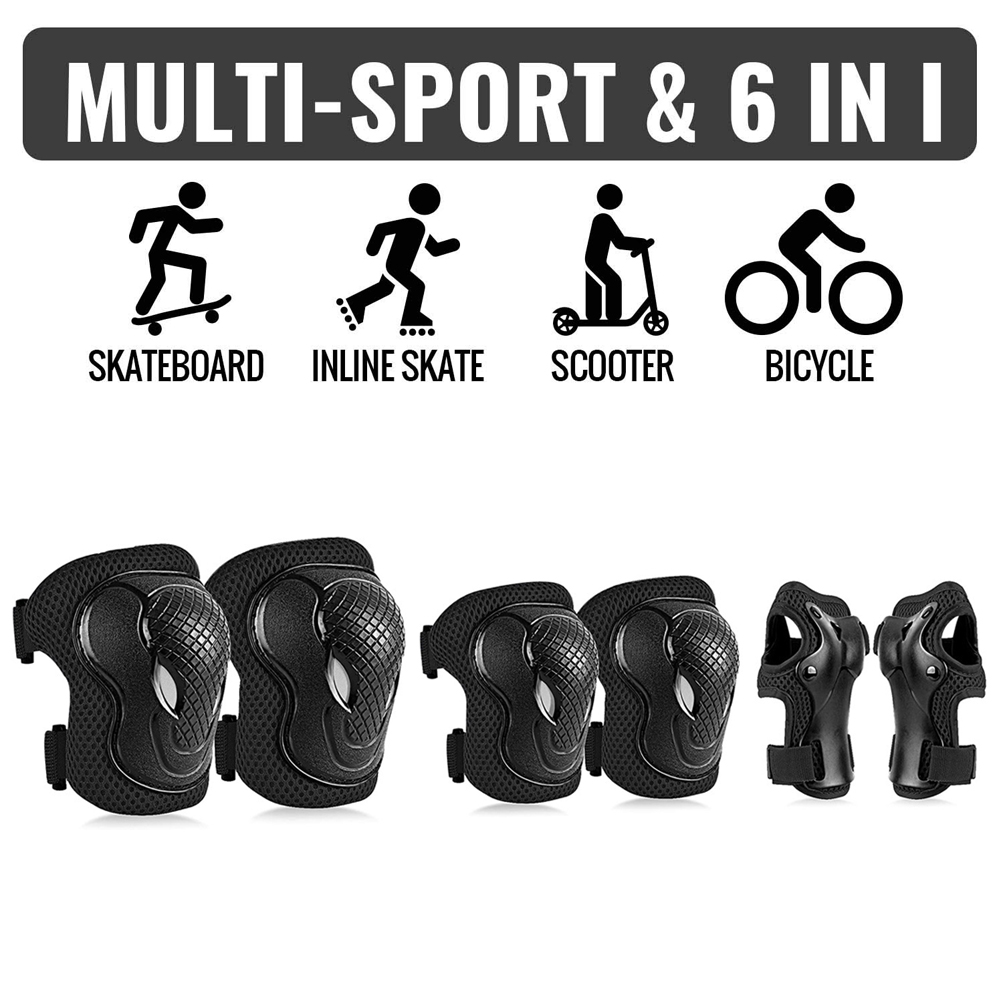 6個入り子供用膝パッド＆肘パッドセット - ユース向け保護具 - Youth Cycling Gear のレビューと価格