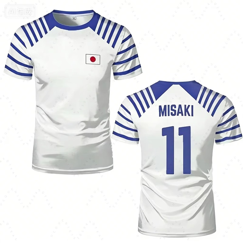 2026 ホットキャプテン翼アニメ男性女性 Tシャツ日本国旗 - Cycling Gear And Accessories のレビューと価格