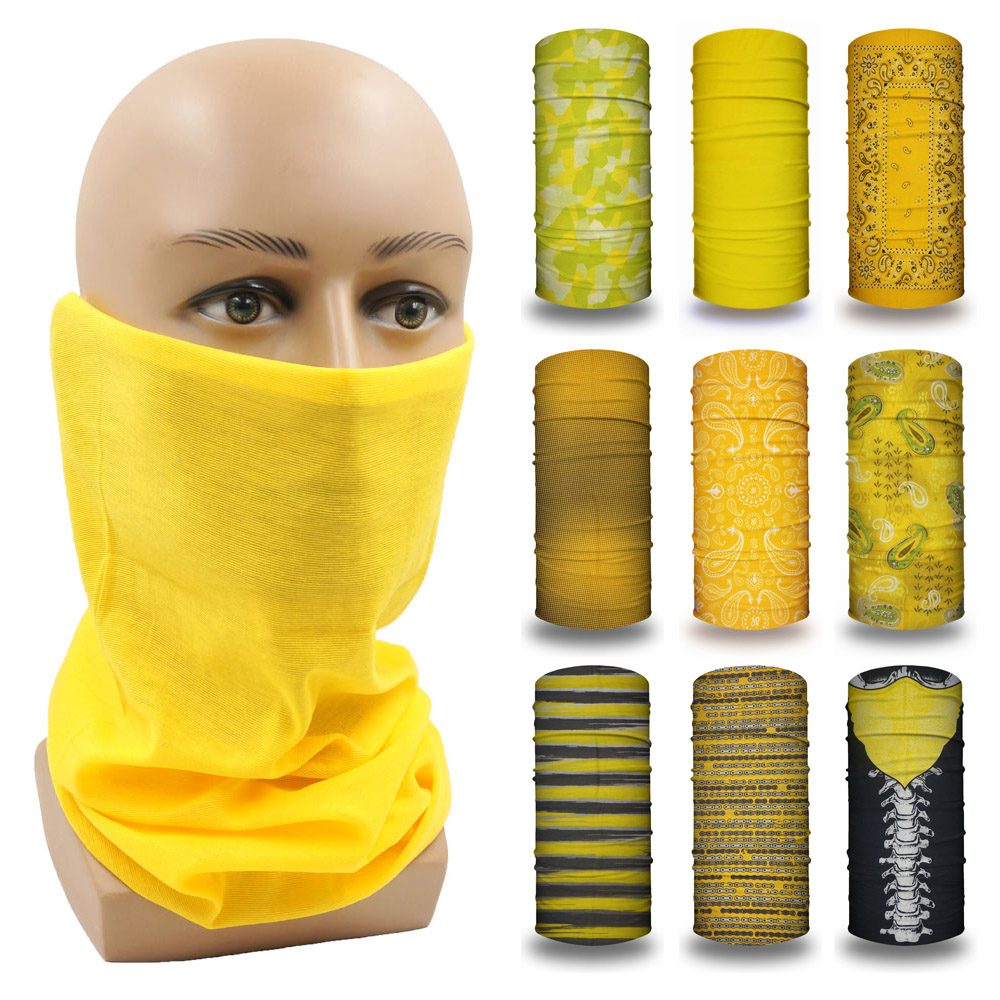 シームレスな黄色のチューブ,通気性のあるバンダナ,UV保護マ - Yellow Cycling Gear のレビューと価格