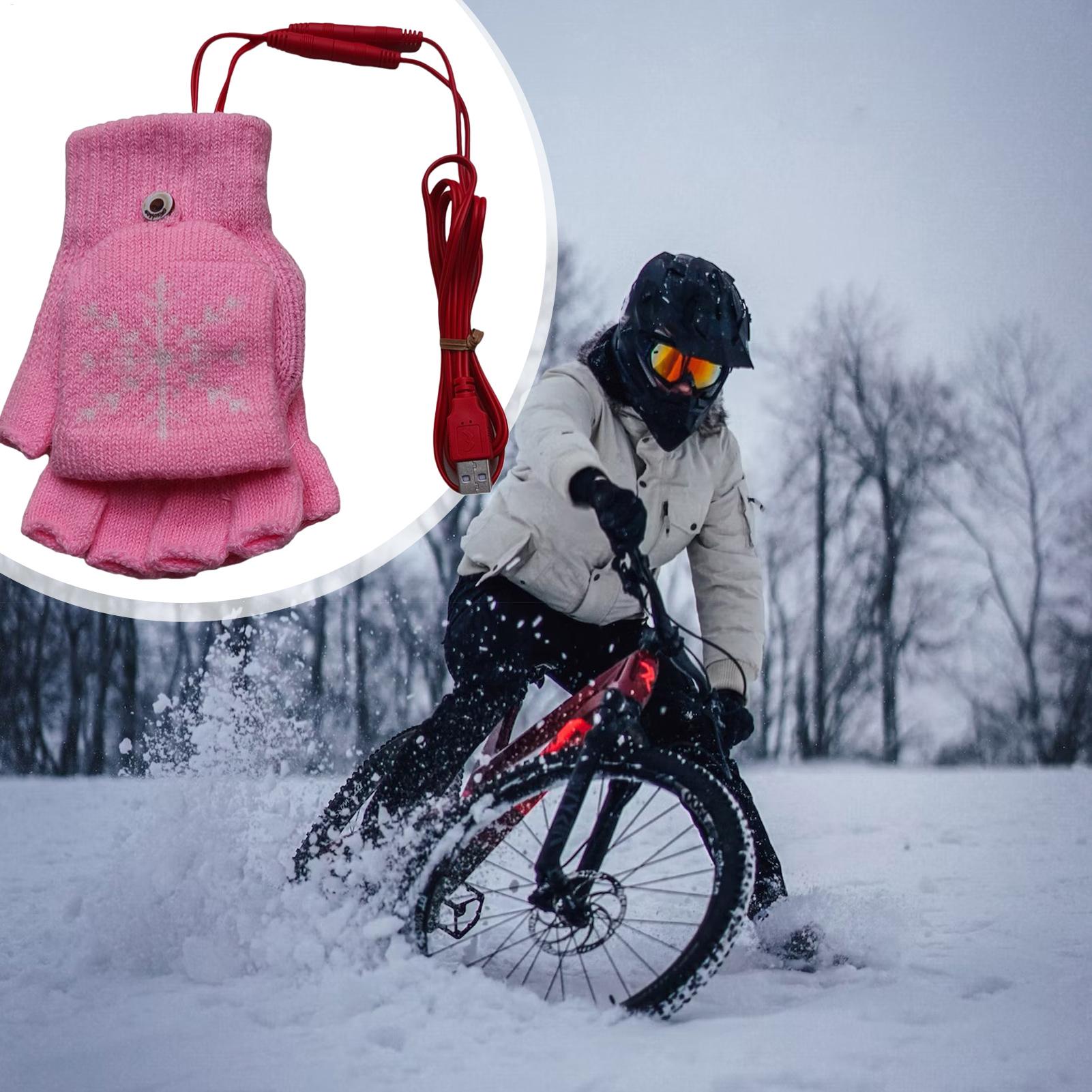 加熱手袋指なし USB 加熱乗馬手袋冬用ギアハンドウォーマー - Cycling Gear For Cold Weather のレビューと価格