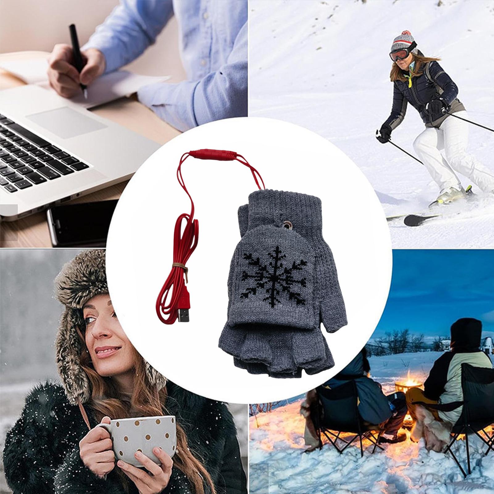 加熱手袋指なし USB 加熱乗馬手袋冬用ギアハンドウォーマー - Cycling Gear For Cold Weather のレビューと価格