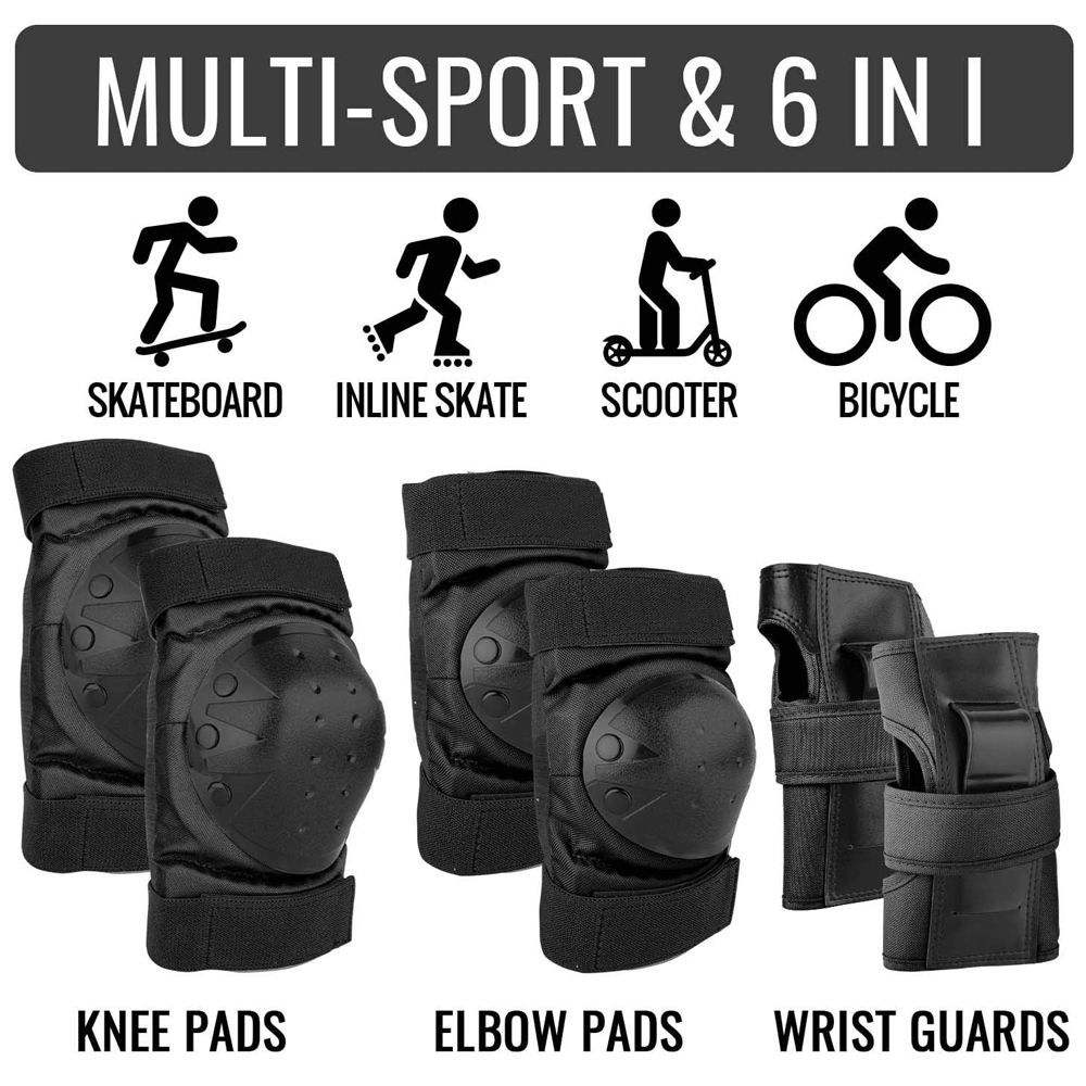 大人、青少年、子供用膝パッド、肘パッド、リストガード、スケー - Youth Cycling Gear のレビューと価格