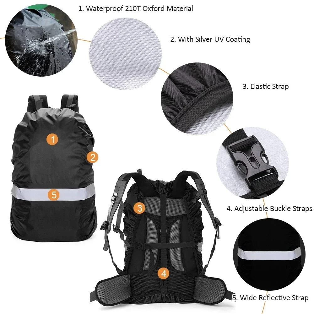 防水バックパックレインカバー,反射ストラップ,滑り止めバック - Cycling Gear Backpack のレビューと価格